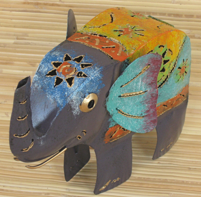 Colorful Elephant Lantern Sm.